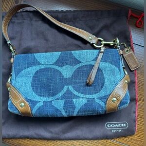 RARE Coach Carly east west denim near new bag!! Vintage+dustbag. Price firm.